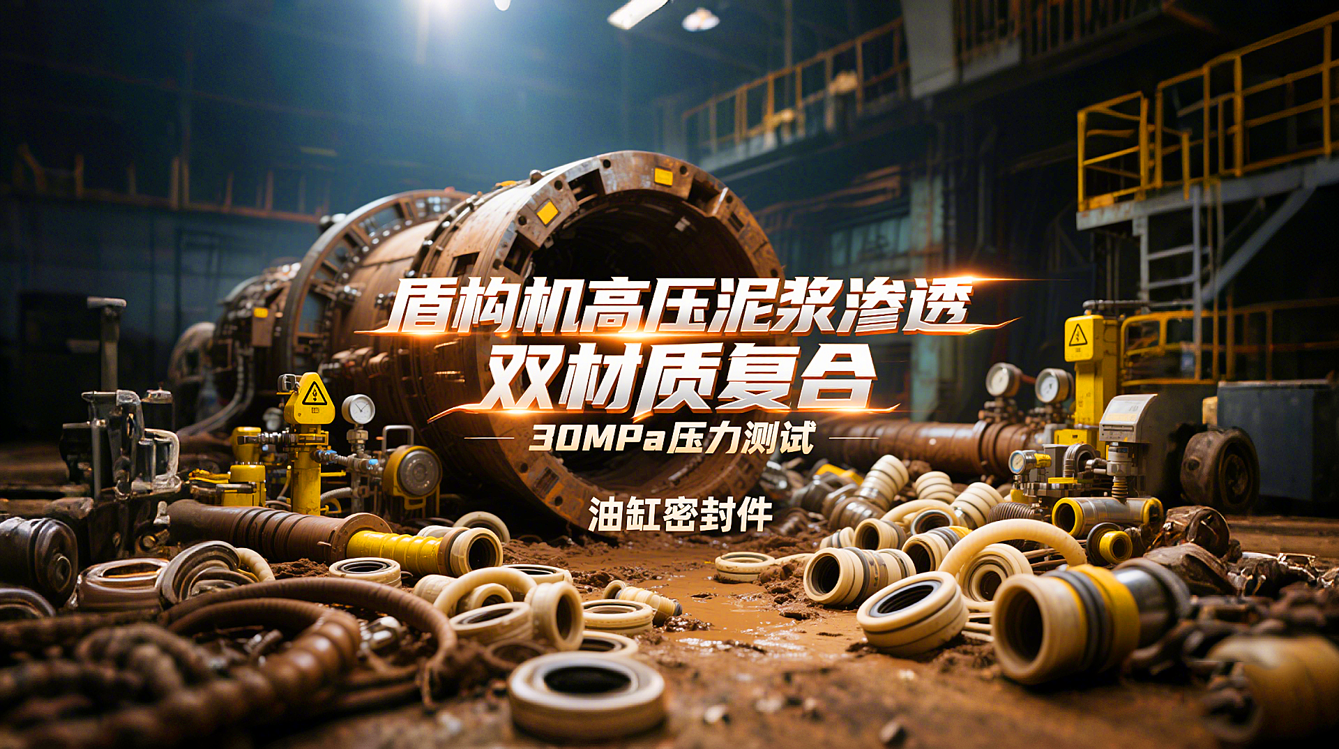 盾構(gòu)機(jī)高壓泥漿滲透！雙材質(zhì)復(fù)合<i style='color:red'>油缸密封圈</i>通過(guò)30MPa壓力測(cè)試